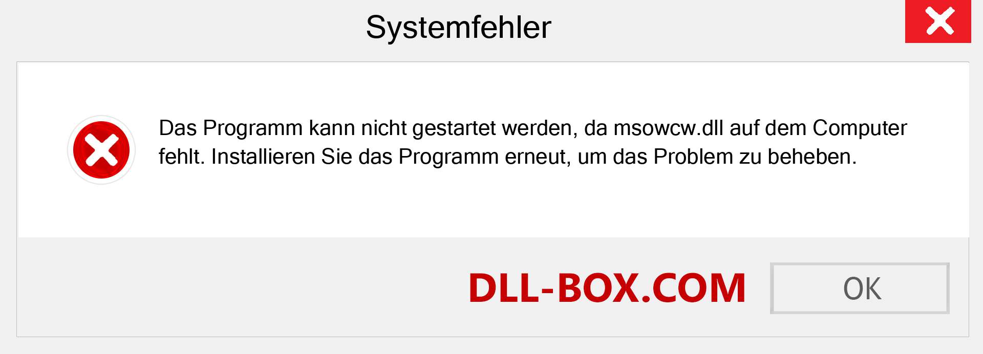 msowcw.dll-Datei fehlt?. Download für Windows 7, 8, 10 - Fix msowcw dll Missing Error unter Windows, Fotos, Bildern
