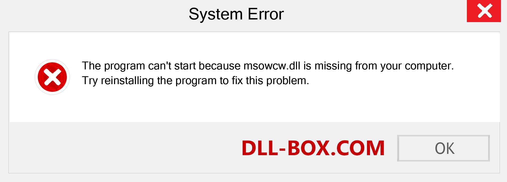  msowcw.dll file is missing?. Download for Windows 7, 8, 10 - Fix  msowcw dll Missing Error on Windows, photos, images