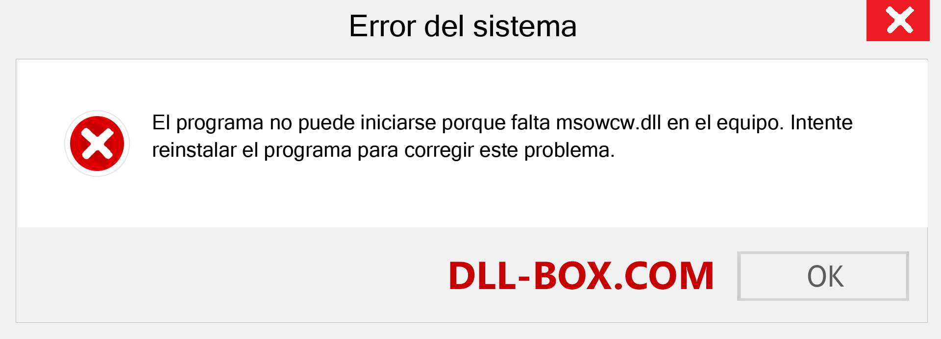 ¿Falta el archivo msowcw.dll ?. Descargar para Windows 7, 8, 10 - Corregir msowcw dll Missing Error en Windows, fotos, imágenes
