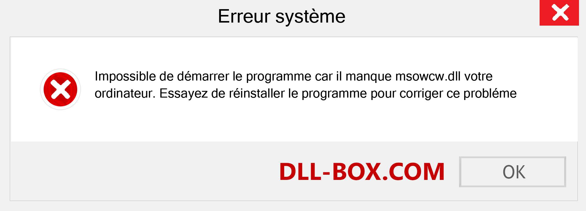 Le fichier msowcw.dll est manquant ?. Télécharger pour Windows 7, 8, 10 - Correction de l'erreur manquante msowcw dll sur Windows, photos, images